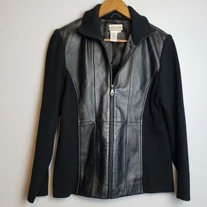 Coldwater Creek Leather and Knit Jacket SZ Med